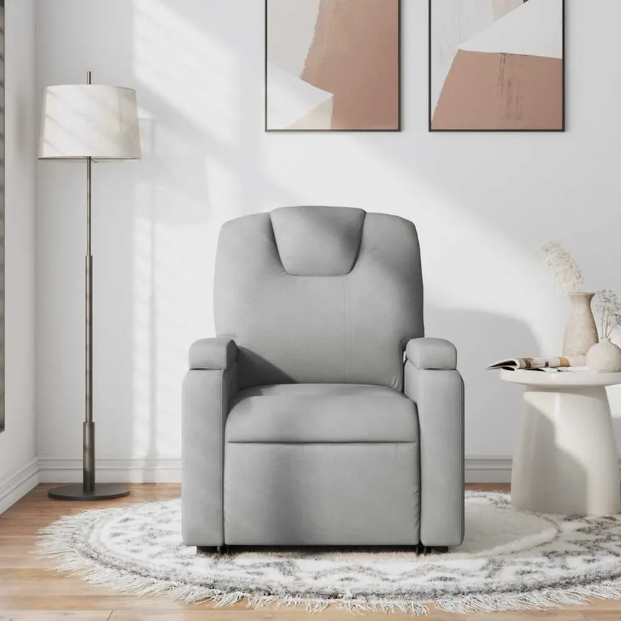 Fauteuil de massage inclinable Gris clair Tissu - 3