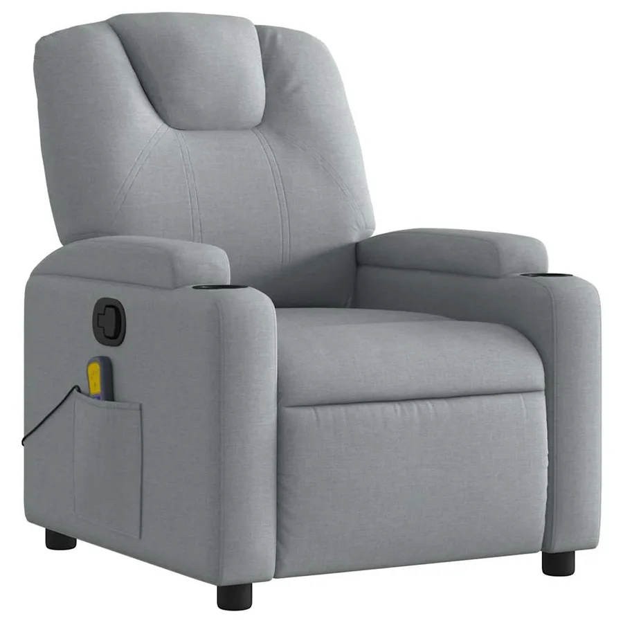 Fauteuil de massage inclinable Gris clair Tissu - 4
