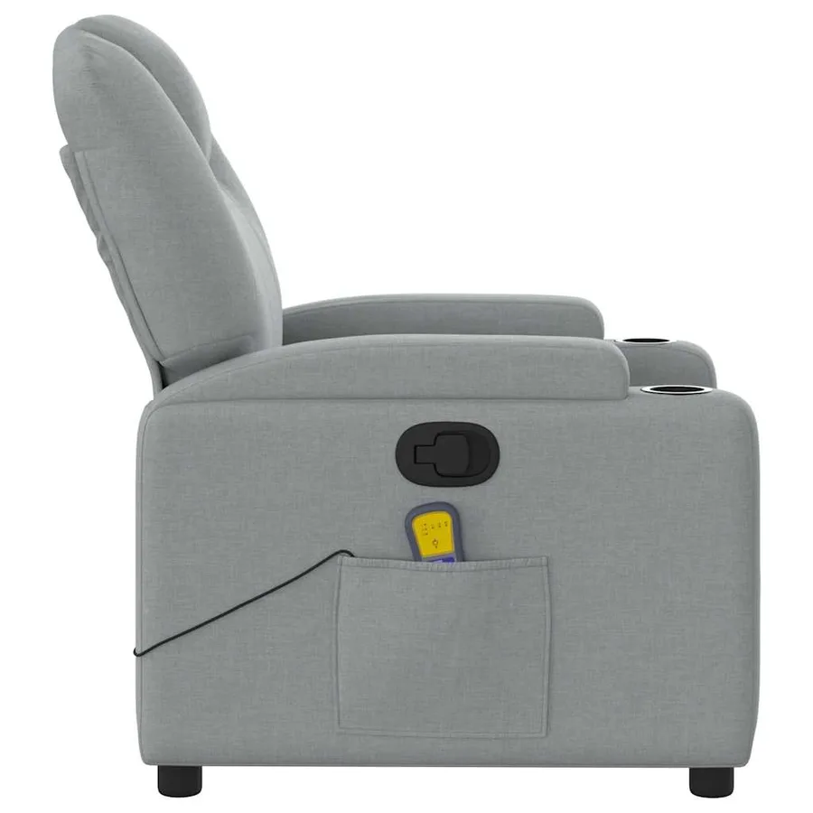 Fauteuil de massage inclinable Gris clair Tissu - 6