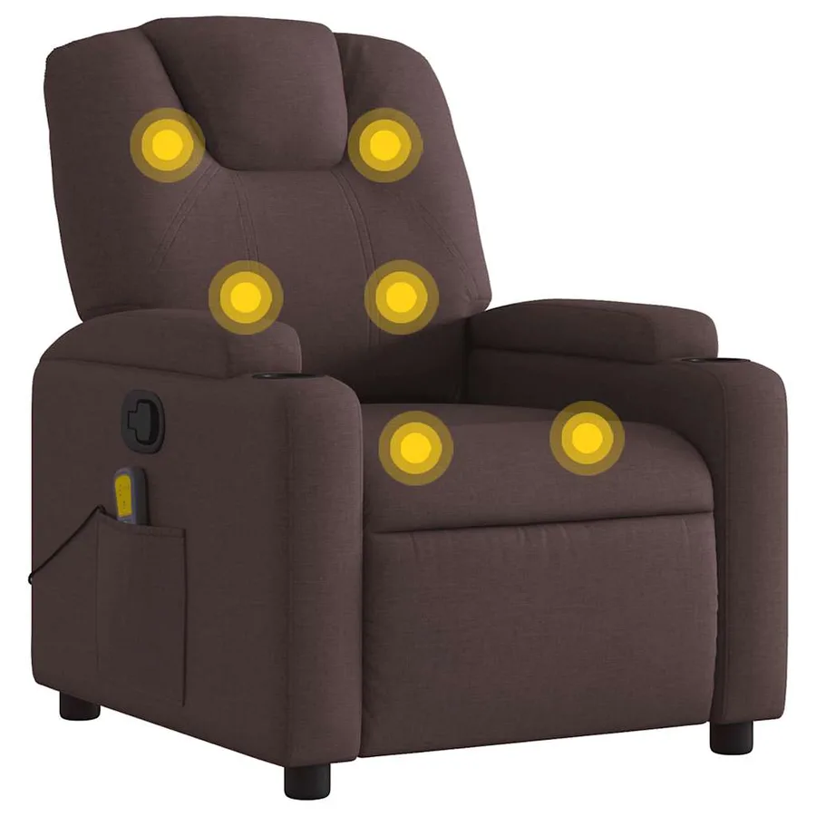 Fauteuil de massage inclinable Marron foncé Tissu - 2