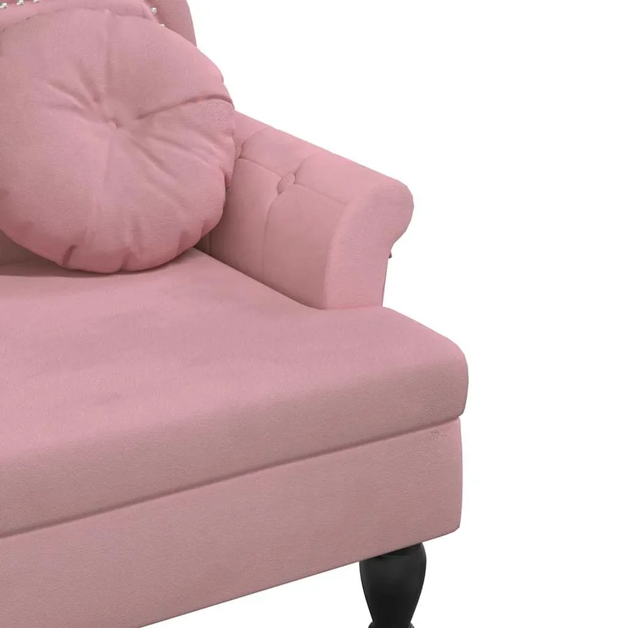 Banc avec coussins rose 120,5x65x75 cm velours - 6