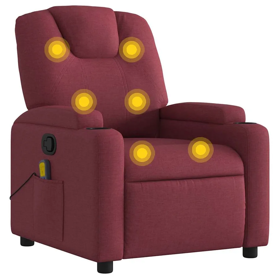 Fauteuil de massage inclinable Rouge bordeaux Tissu - 2