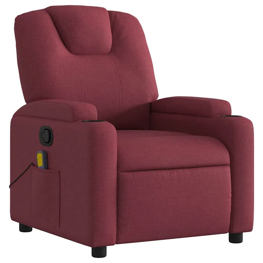 Fauteuil de massage inclinable Rouge bordeaux Tissu - 3