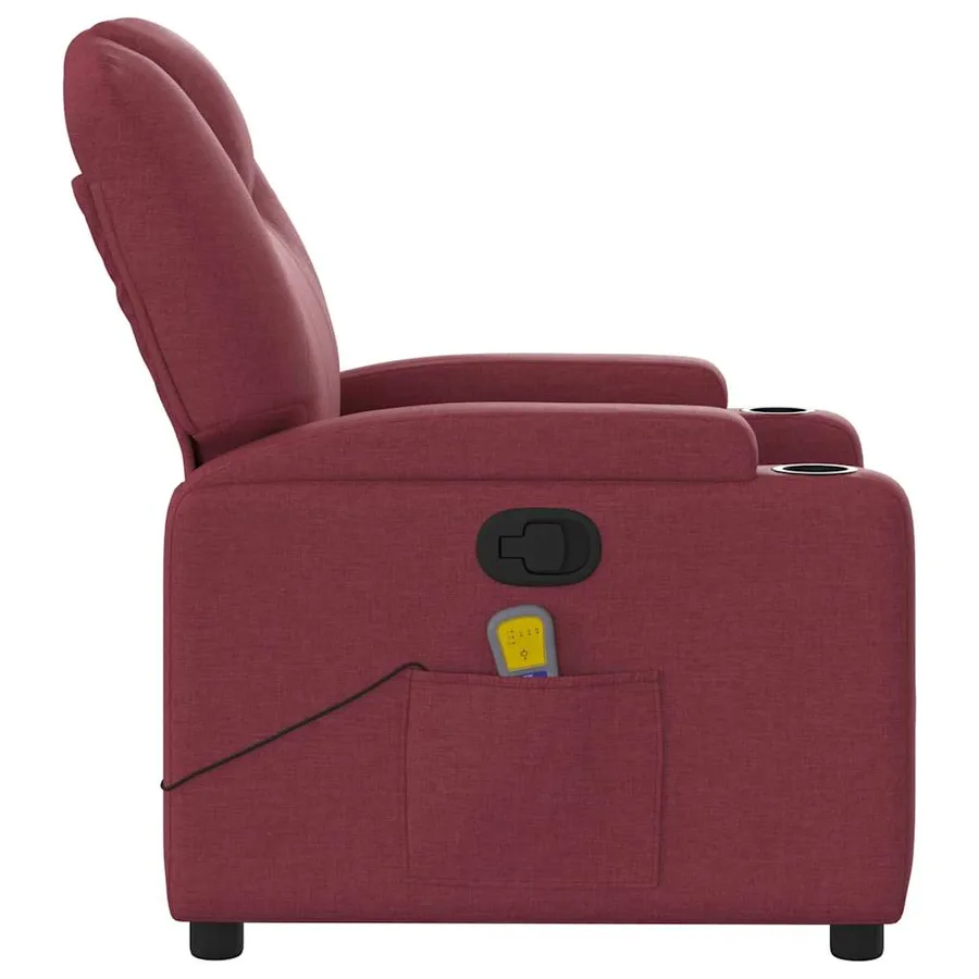 Fauteuil de massage inclinable Rouge bordeaux Tissu - 5