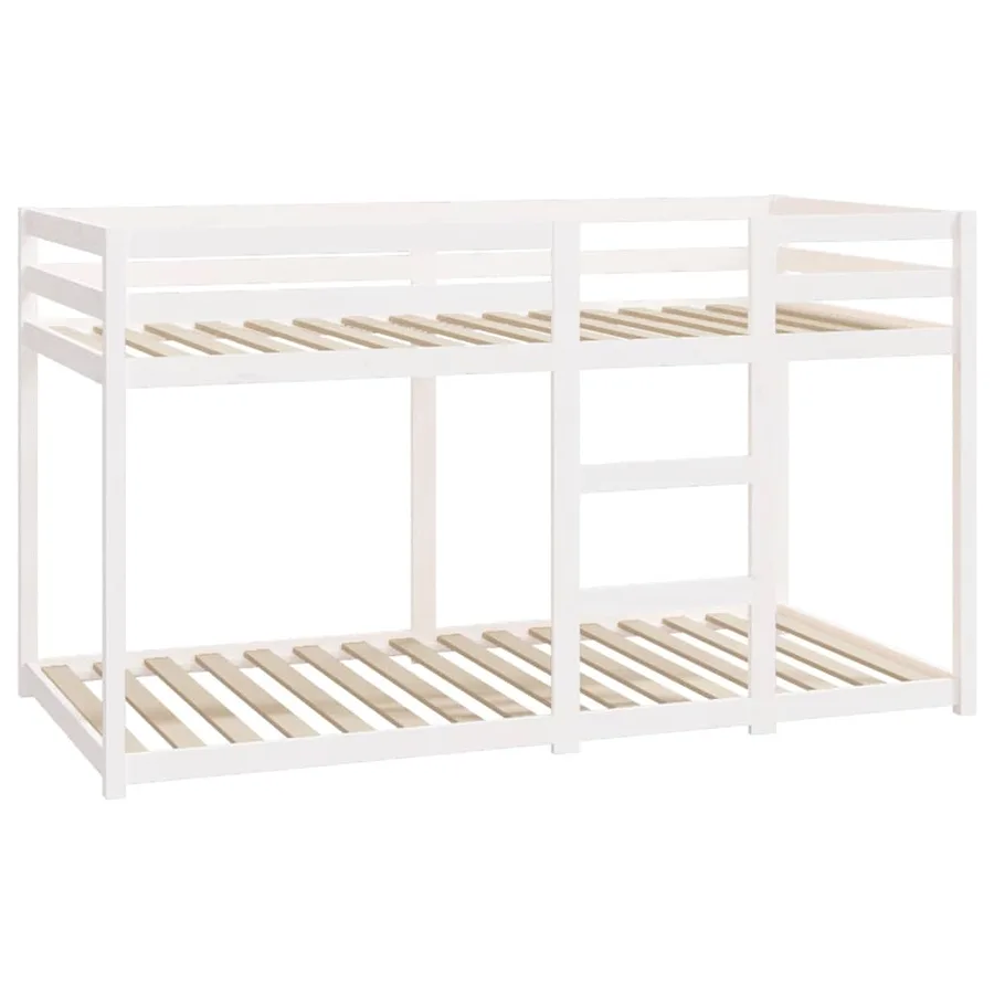 Lit superposé sans matelas blanc 90x190 cm bois de pin massif - 3