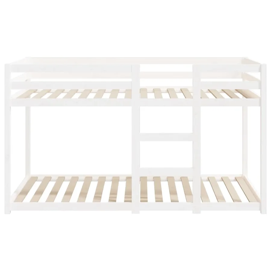Lit superposé sans matelas blanc 90x190 cm bois de pin massif - 5