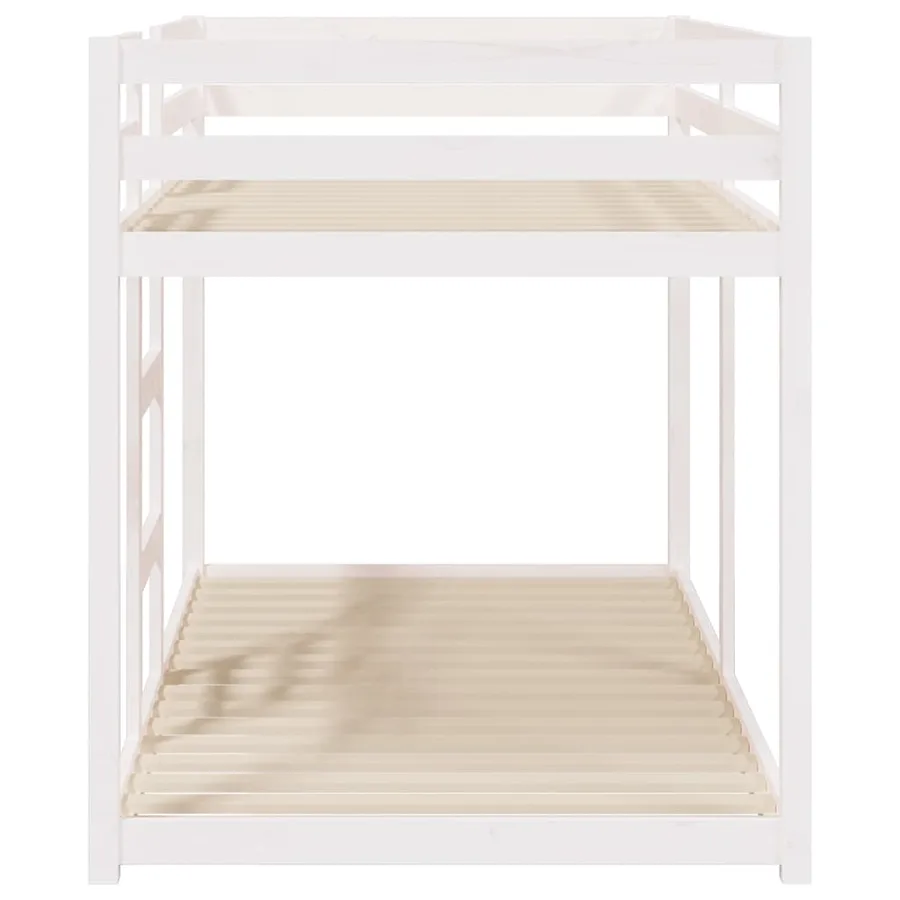 Lit superposé sans matelas blanc 90x190 cm bois de pin massif - 6