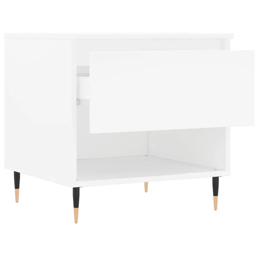 Table basse blanc 50x46x50 cm bois d’ingénierie - 6