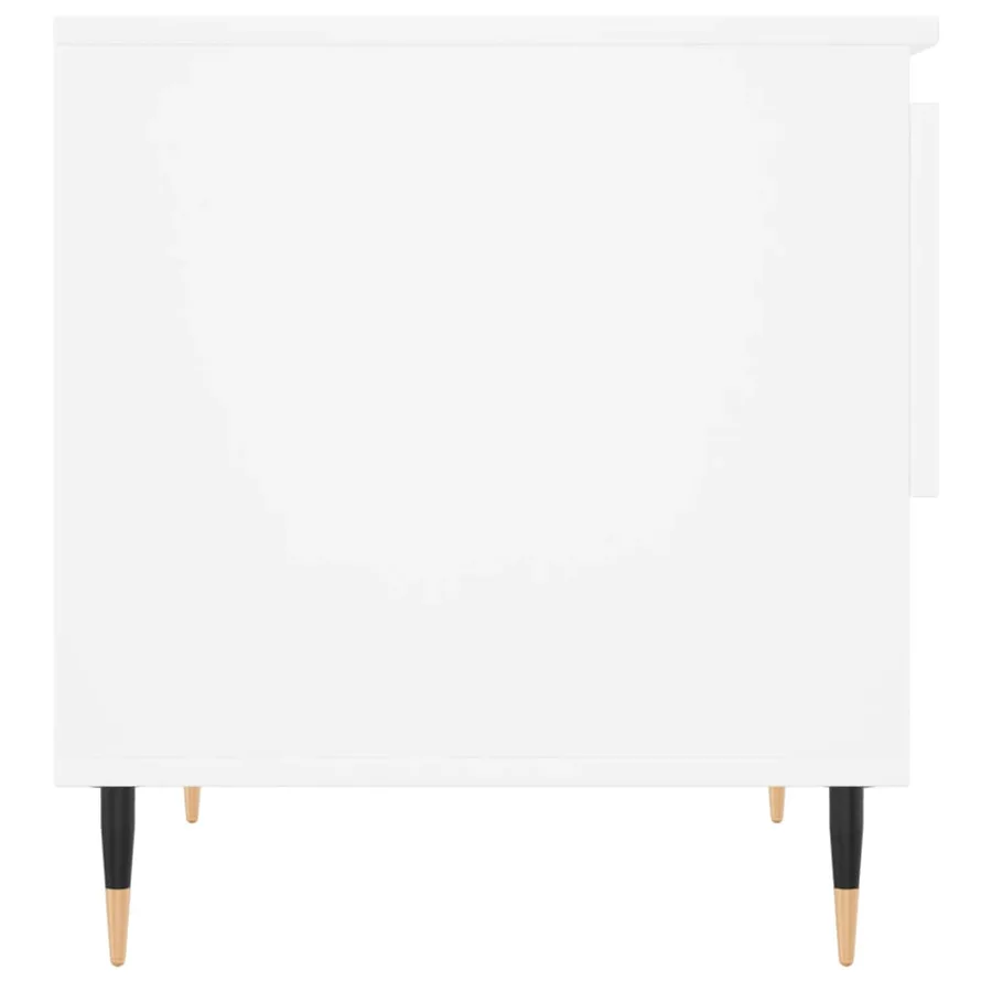 Table basse blanc 50x46x50 cm bois d’ingénierie - 7