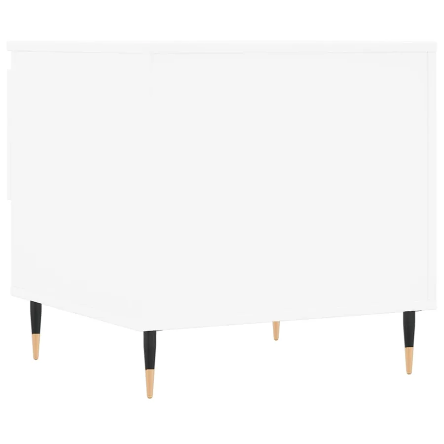 Table basse blanc 50x46x50 cm bois d’ingénierie - 8
