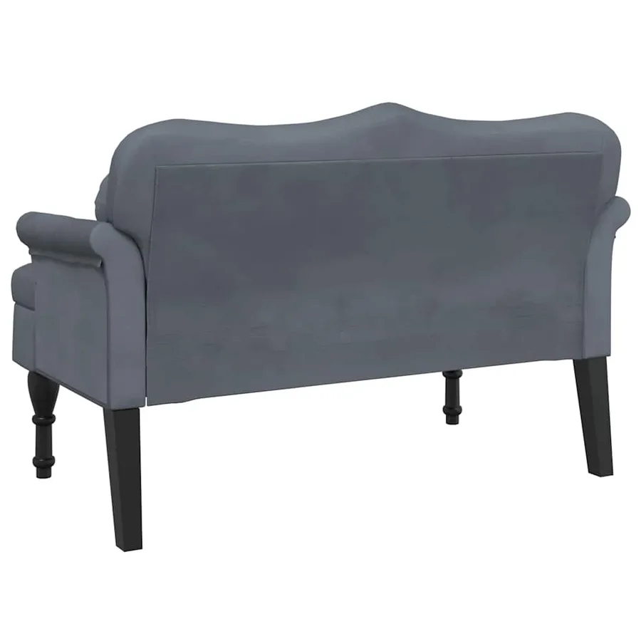 Banc avec coussins Gris foncé 120,5x65x75 cm Velours - 6