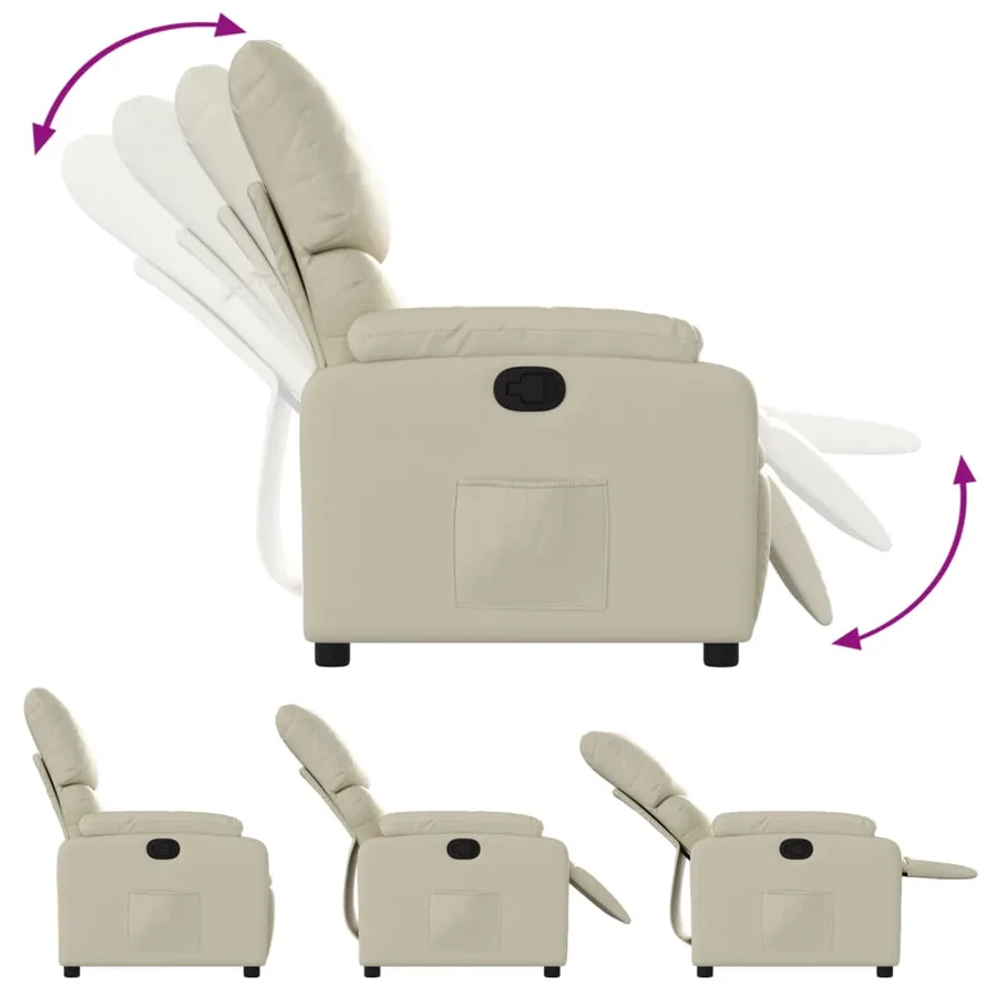 Fauteuil inclinable Crème Similicuir - 6