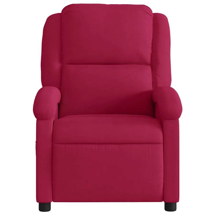 Fauteuil de massage inclinable rouge bordeaux velours - 3