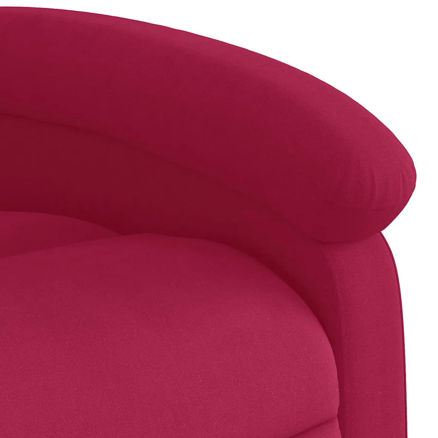 Fauteuil de massage inclinable rouge bordeaux velours - 9