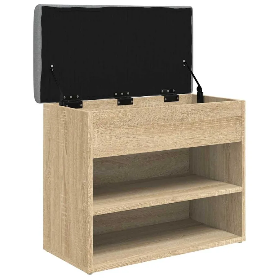 Banc à chaussures chêne sonoma 62x32x50 cm bois d'ingénierie - 5