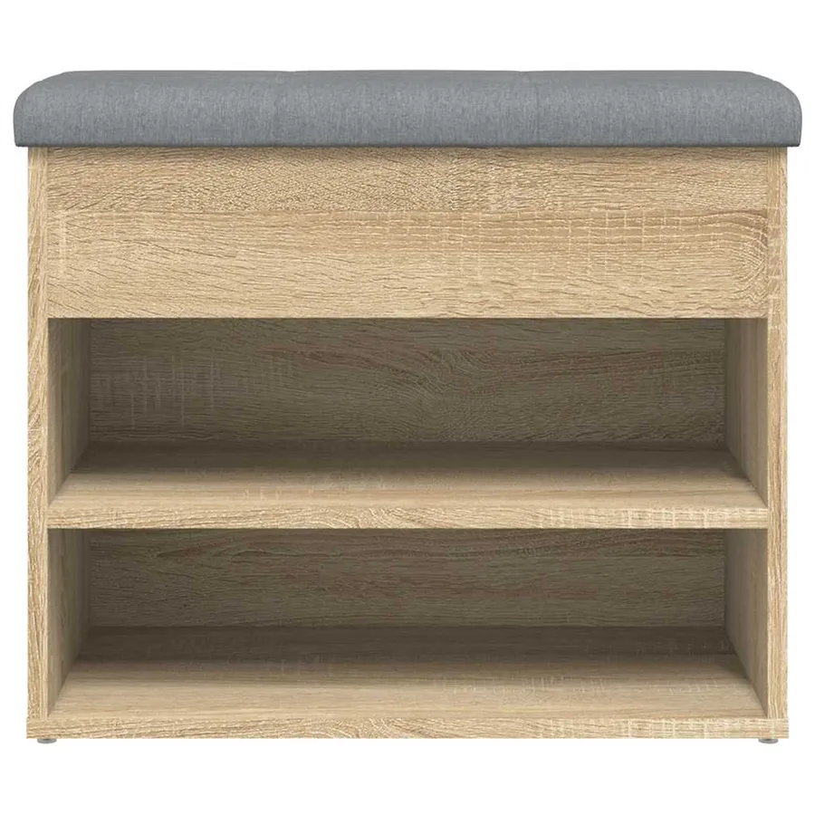 Banc à chaussures chêne sonoma 62x32x50 cm bois d'ingénierie - 6
