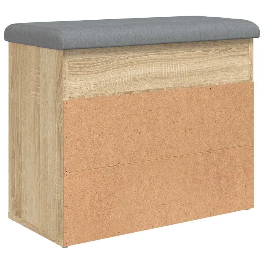 Banc à chaussures chêne sonoma 62x32x50 cm bois d'ingénierie - 8