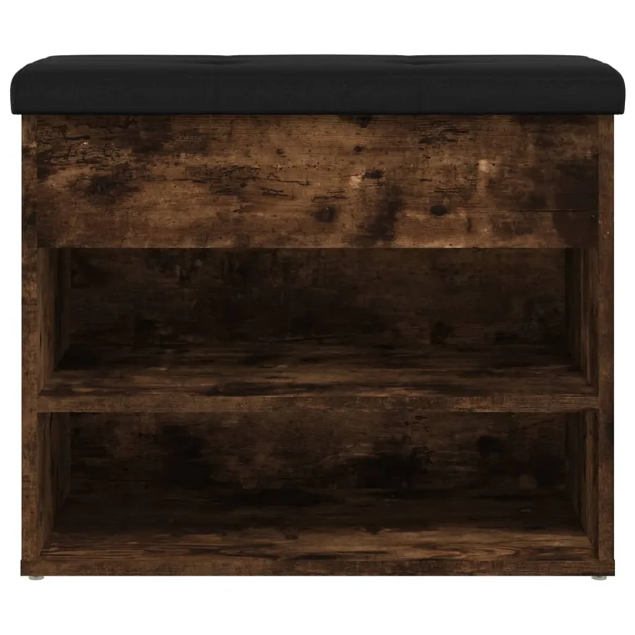 Banc à chaussures chêne fumé 62x32x50 cm bois d'ingénierie - 6
