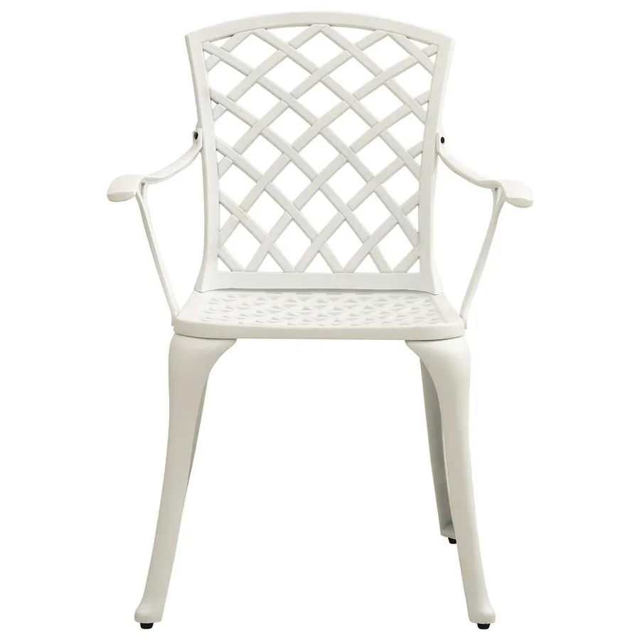 Chaises de jardin lot de 6 fonte d'aluminium blanc - 5