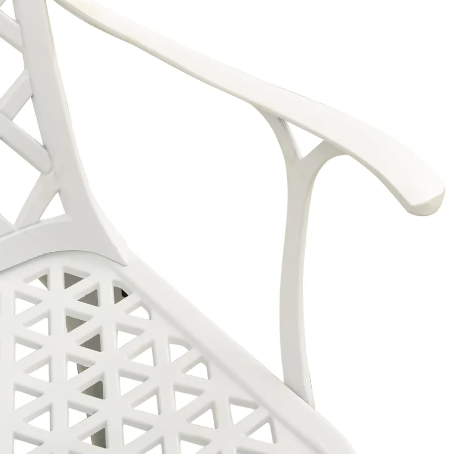 Chaises de jardin lot de 6 fonte d'aluminium blanc - 9