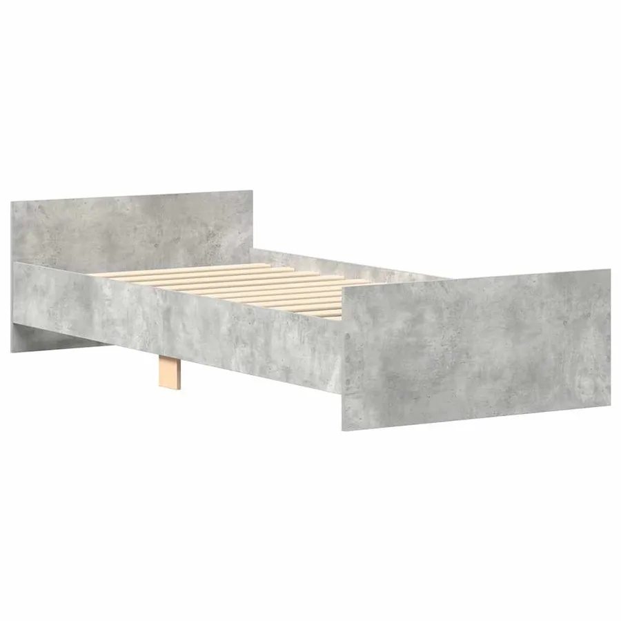 Cadre de lit sans matelas gris béton 90x190 cm - 10
