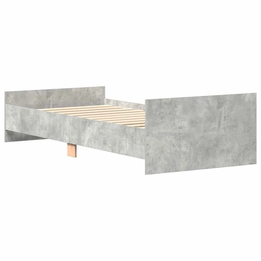 Cadre de lit sans matelas gris béton 90x190 cm - 7