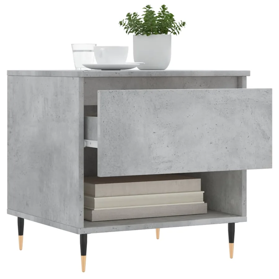 Tables basses 2 pcs gris béton 50x46x50 cm bois d'ingénierie - 4