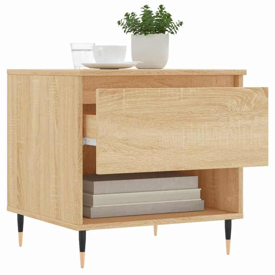 Tables basses 2 pcs chêne sonoma 50x46x50 cm bois d'ingénierie - 4
