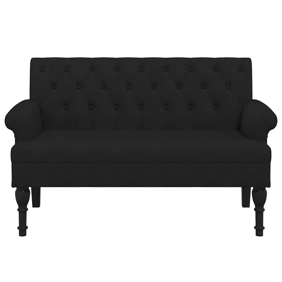 Banc avec dossier Noir 120x62x75,5 cm Tissu - 4