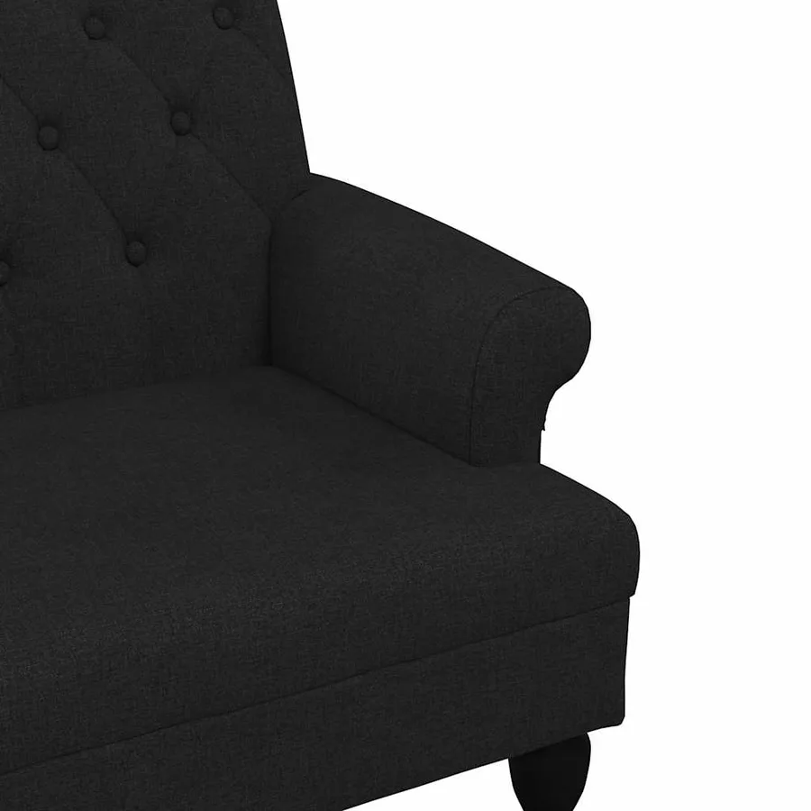 Banc avec dossier Noir 120x62x75,5 cm Tissu - 7