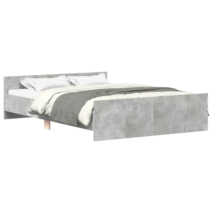 Cadre de lit sans matelas gris béton 120x200 cm - 2