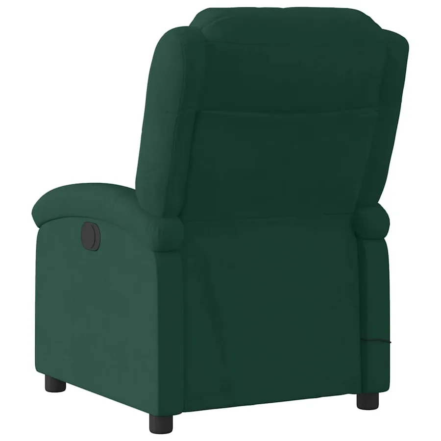 Fauteuil inclinable de massage vert foncé velours - 4