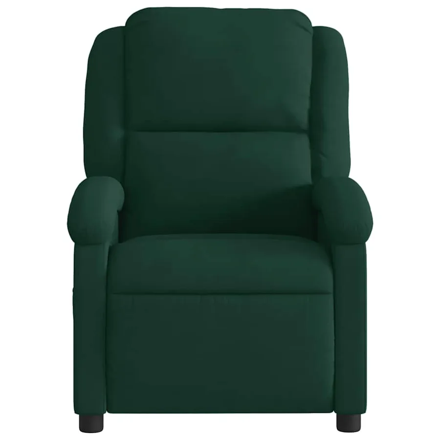 Fauteuil inclinable de massage vert foncé velours - 7