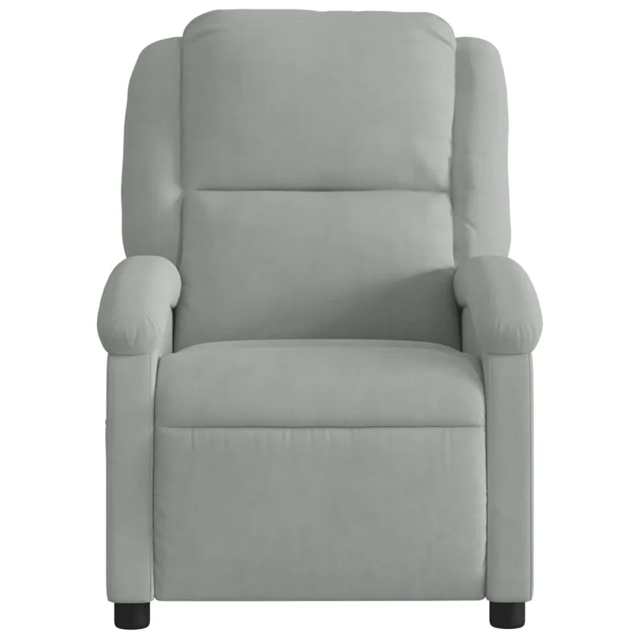 Fauteuil inclinable en velours gris clair - 3