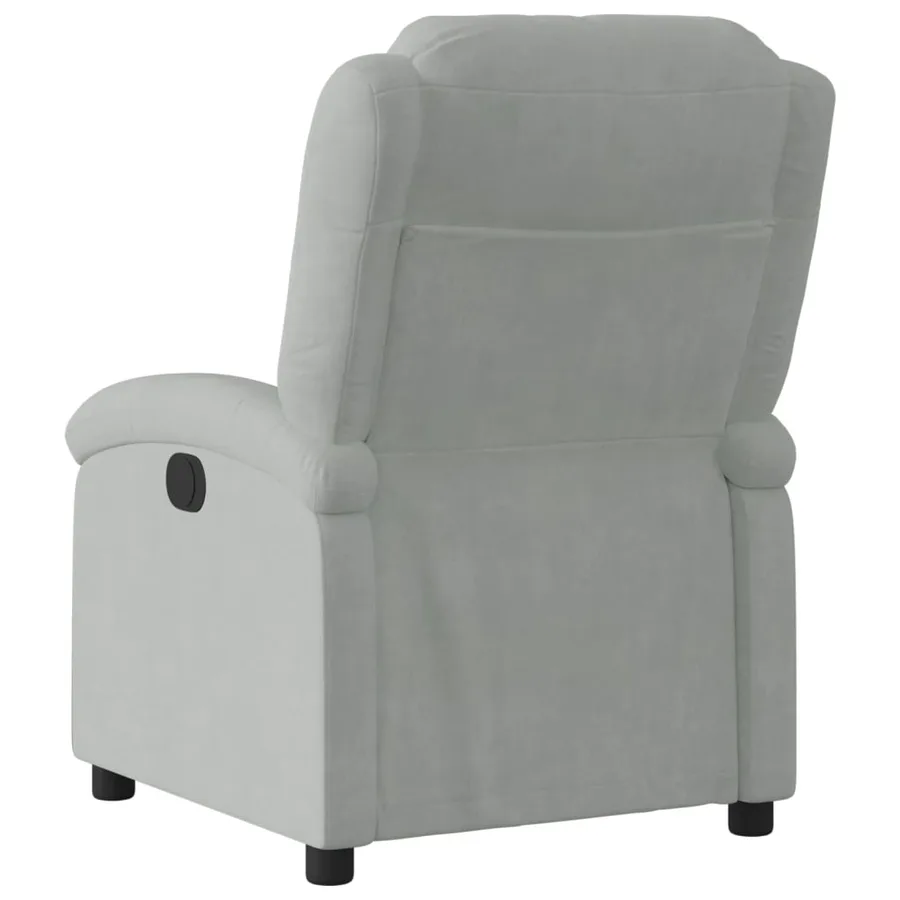 Fauteuil inclinable en velours gris clair - 5