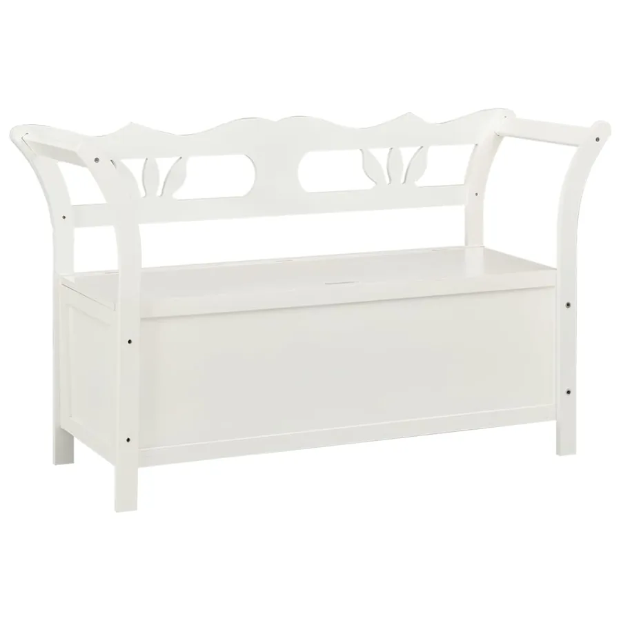 Banc Blanc 107x45x75,5 cm Bois de sapin solide - 2