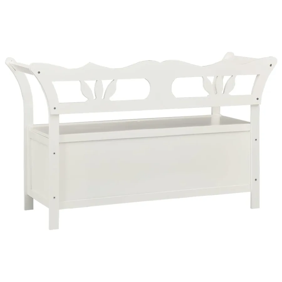 Banc Blanc 107x45x75,5 cm Bois de sapin solide - 5