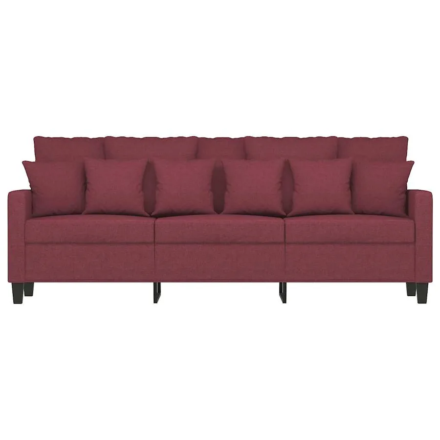 Canapé à 3 places Rouge bordeaux 180 cm Tissu - 4