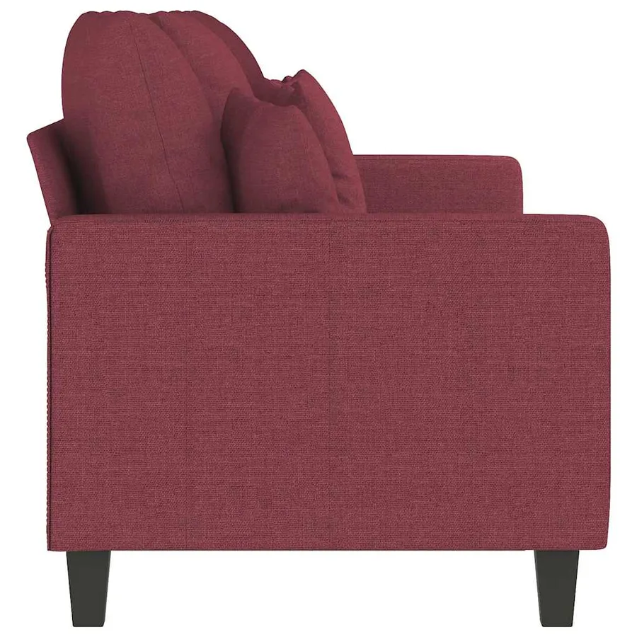 Canapé à 3 places Rouge bordeaux 180 cm Tissu - 5