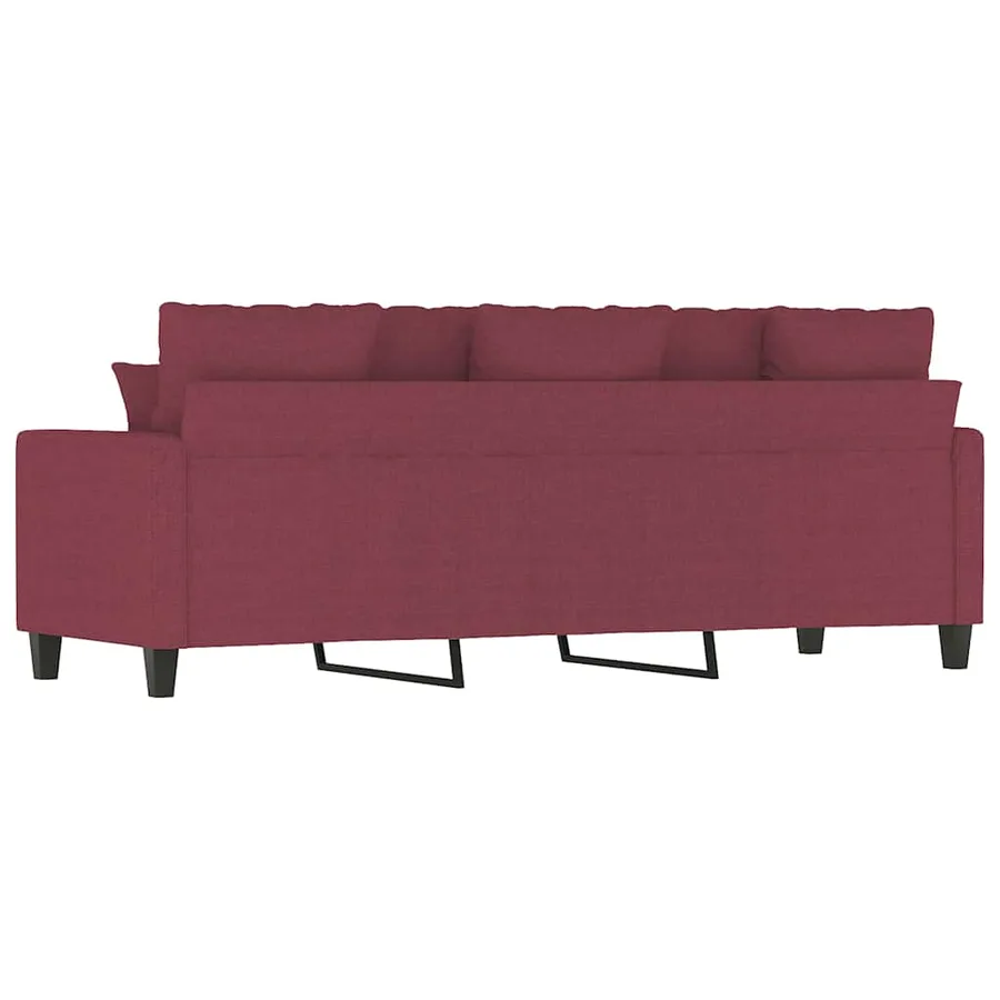 Canapé à 3 places Rouge bordeaux 180 cm Tissu - 6
