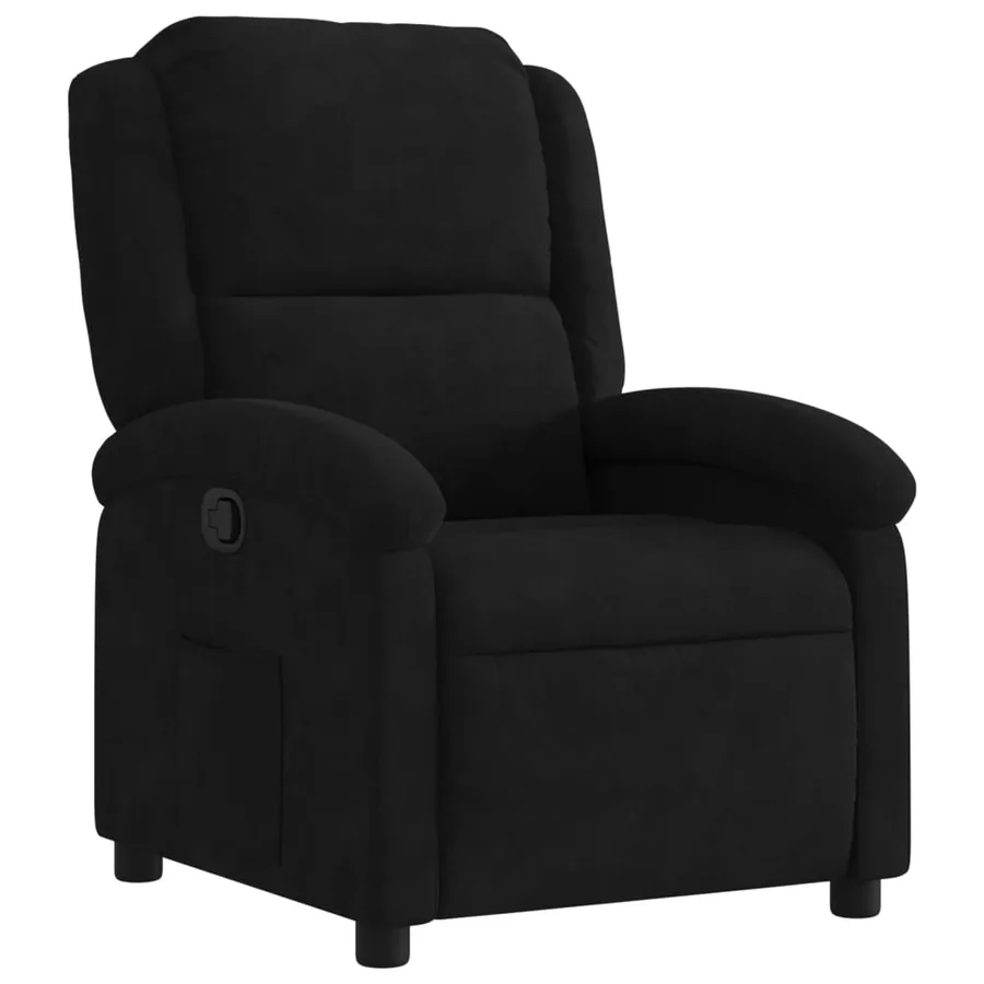 Fauteuil inclinable en velours noir - 2