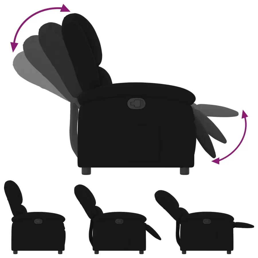 Fauteuil inclinable en velours noir - 4