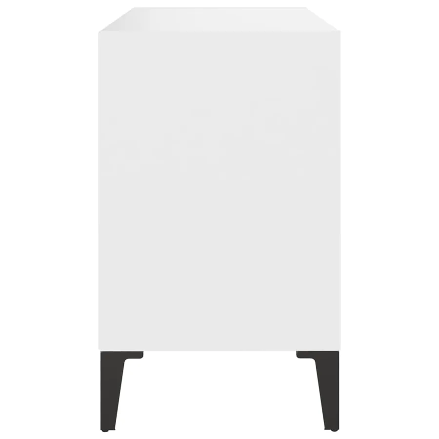 Meuble TV avec pieds en métal Blanc 69,5x30x50 cm - 5