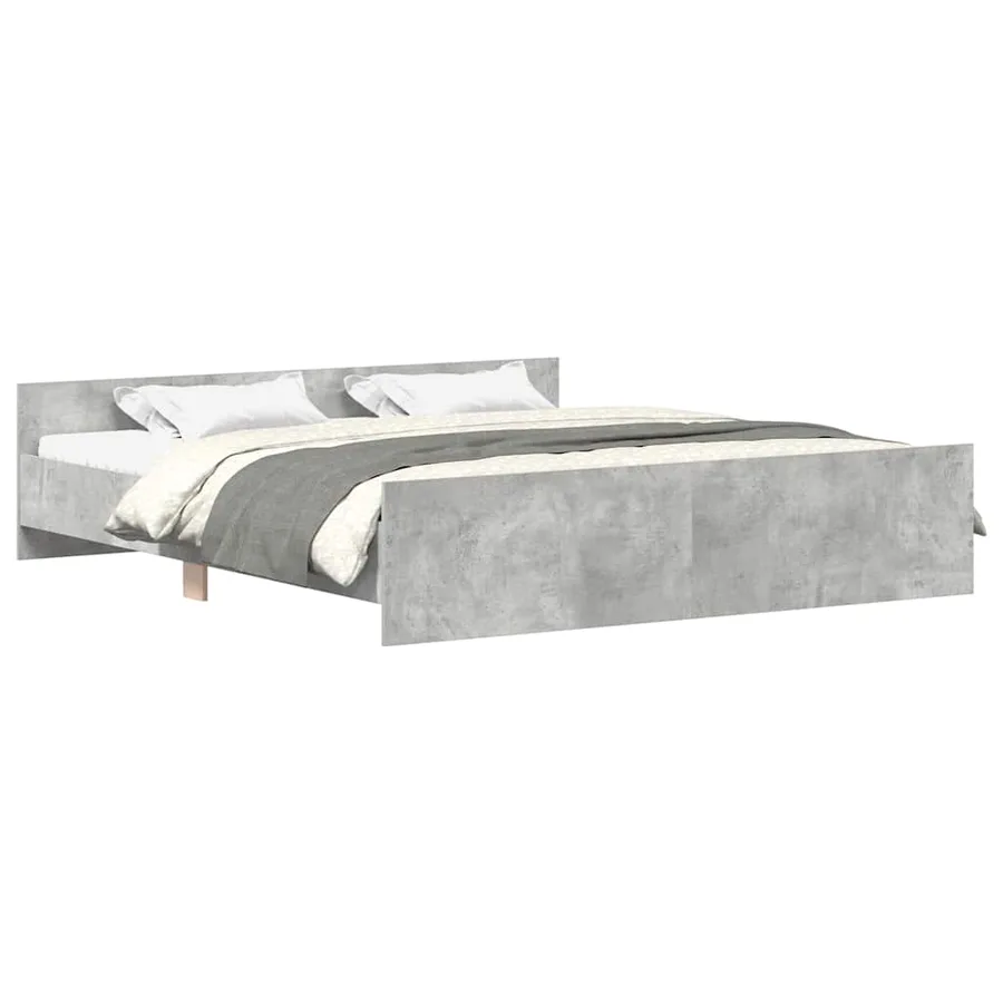 Cadre de lit sans matelas gris béton 200x200 cm - 2