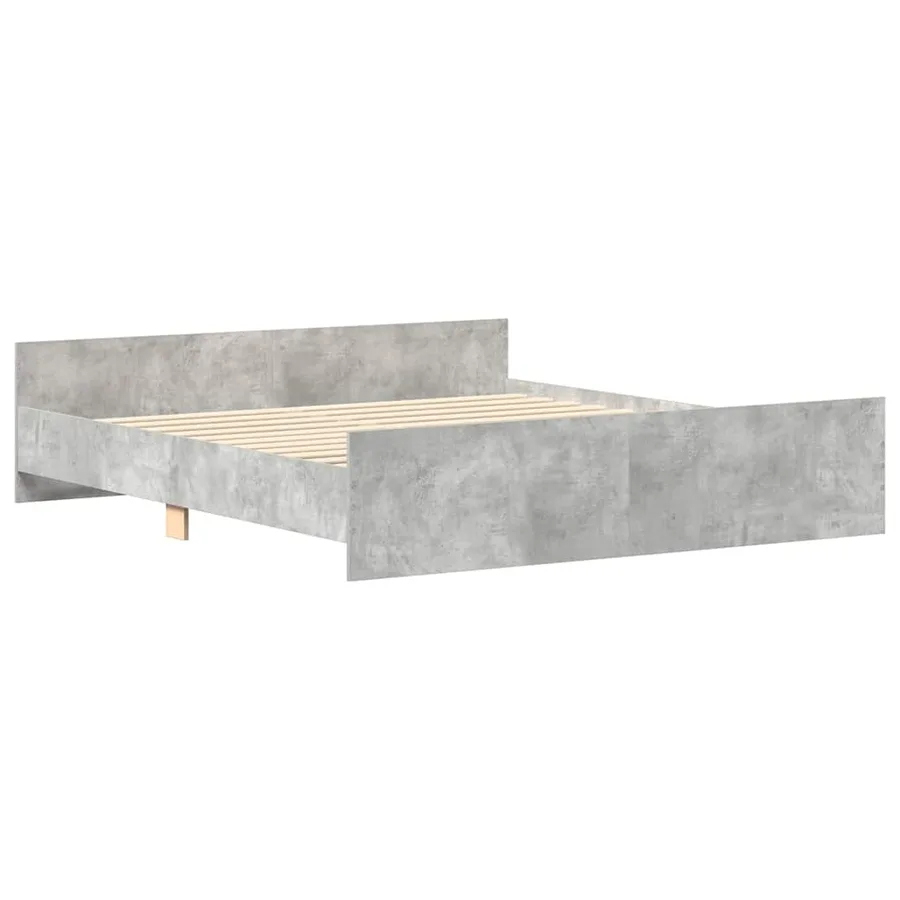 Cadre de lit sans matelas gris béton 200x200 cm - 8