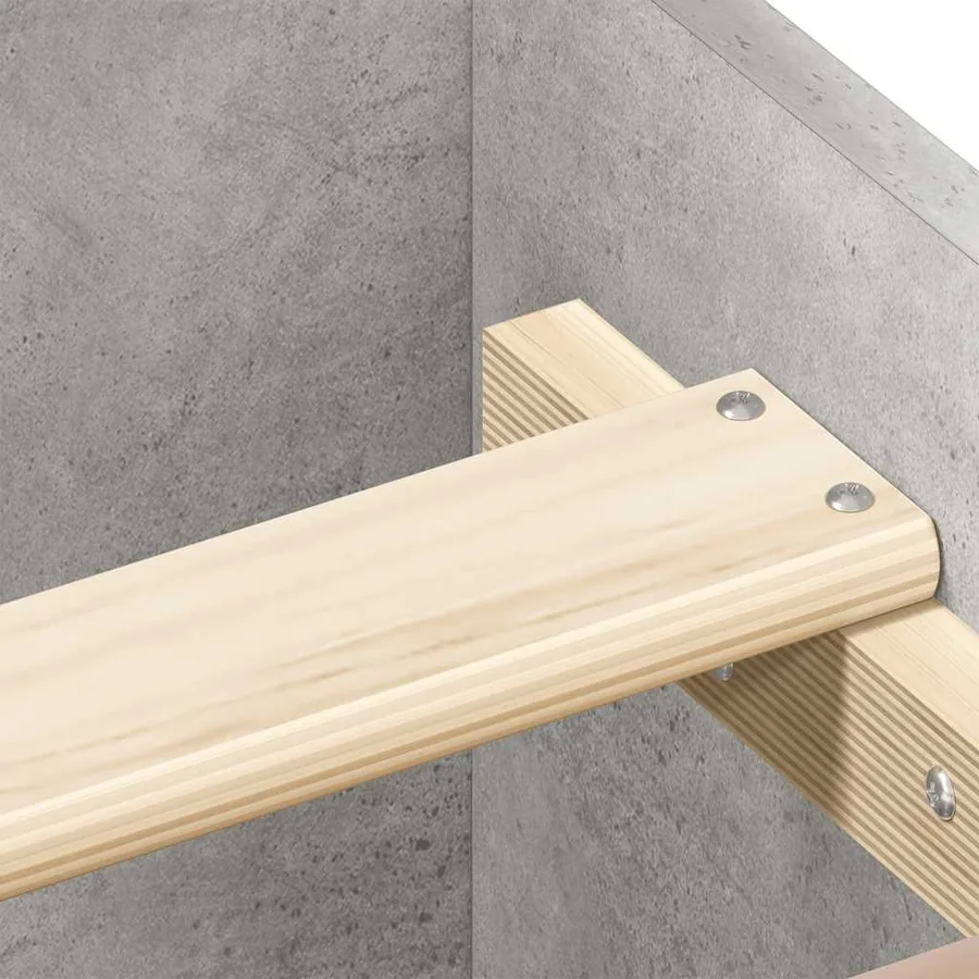 Cadre de lit sans matelas gris béton 200x200 cm - 9