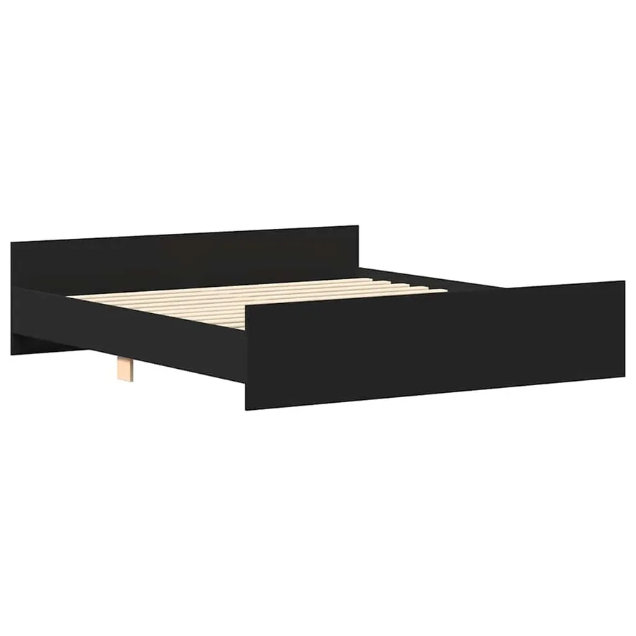 Cadre de lit sans matelas noir 200x200 cm - 10