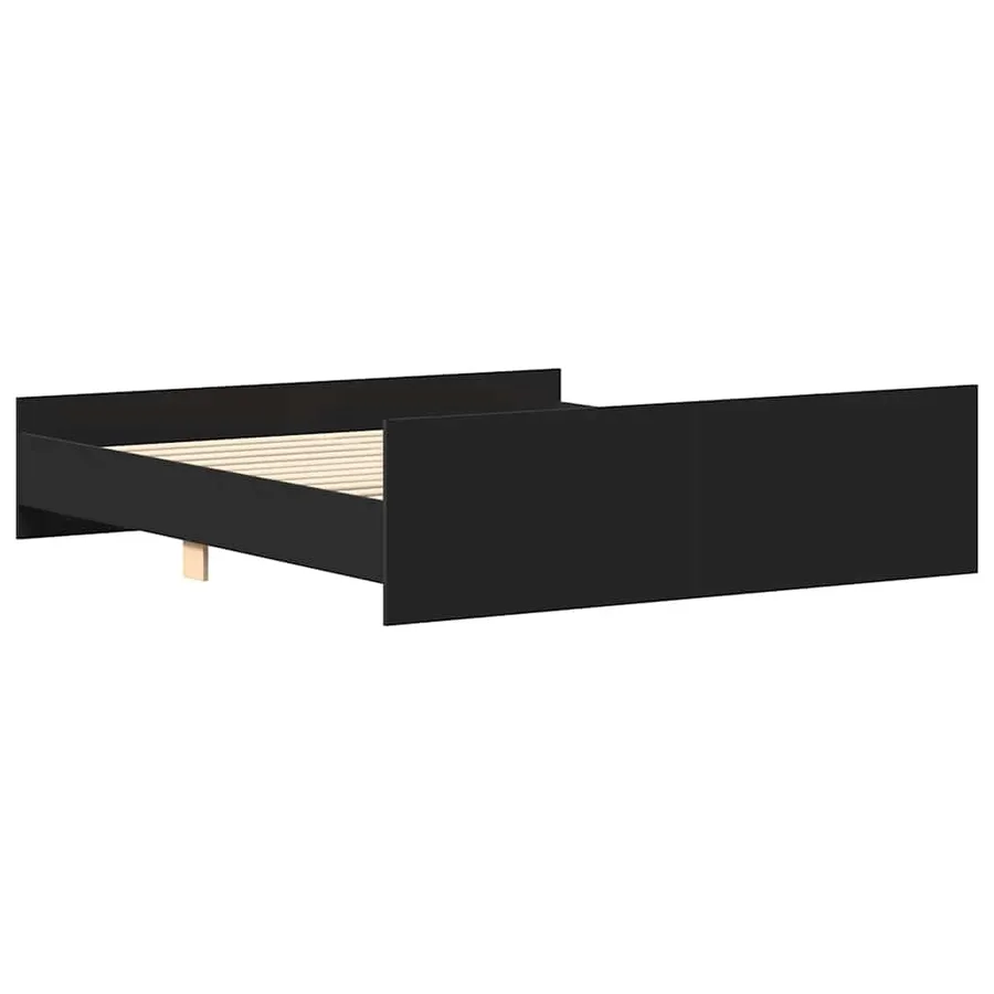 Cadre de lit sans matelas noir 200x200 cm - 7