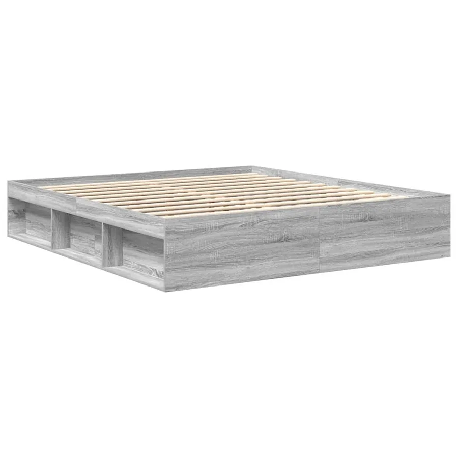 Cadre de lit sans matelas sonoma gris 180x200 cm - 7