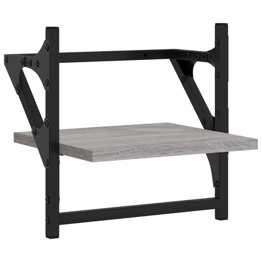 Ensemble d'étagères murales avec barres 4 pcs sonoma gris - 9